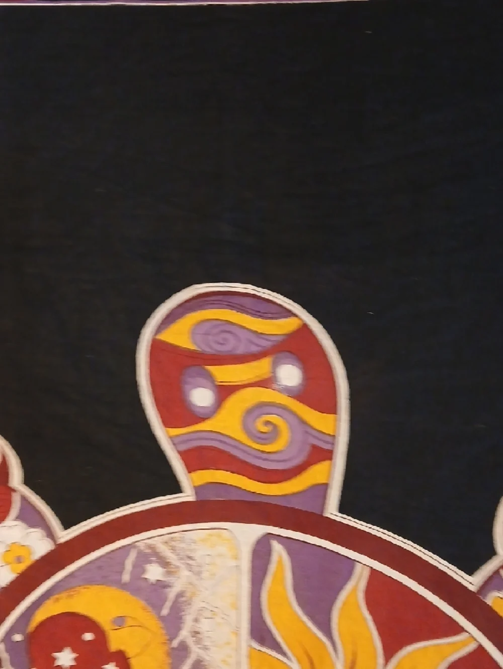 Vintage Gypsy Rose Bohemian Sun & Moon Turtle Wall Tapestry Yellow, Purple, Red